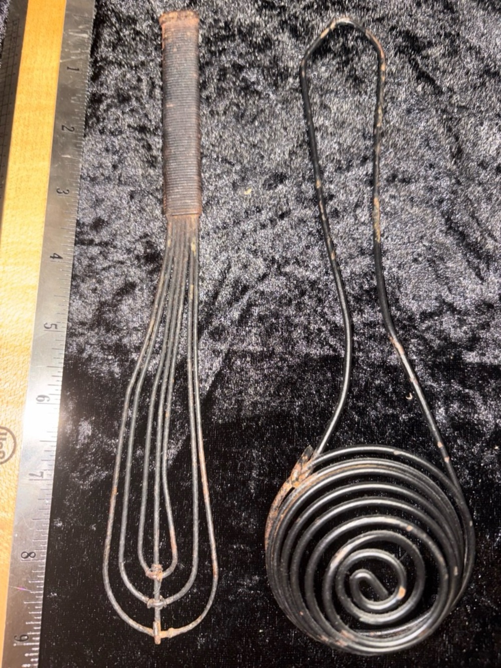 Unbranded Antique Primitive Twisted Wire Whisk & Egg Separator Set Rustic